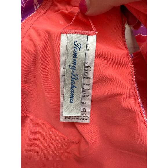 Tommy Bahama Women's Pure Coral Palm Modern Blissful V-Neck Swim Bra Size L - Picture 6 of 8